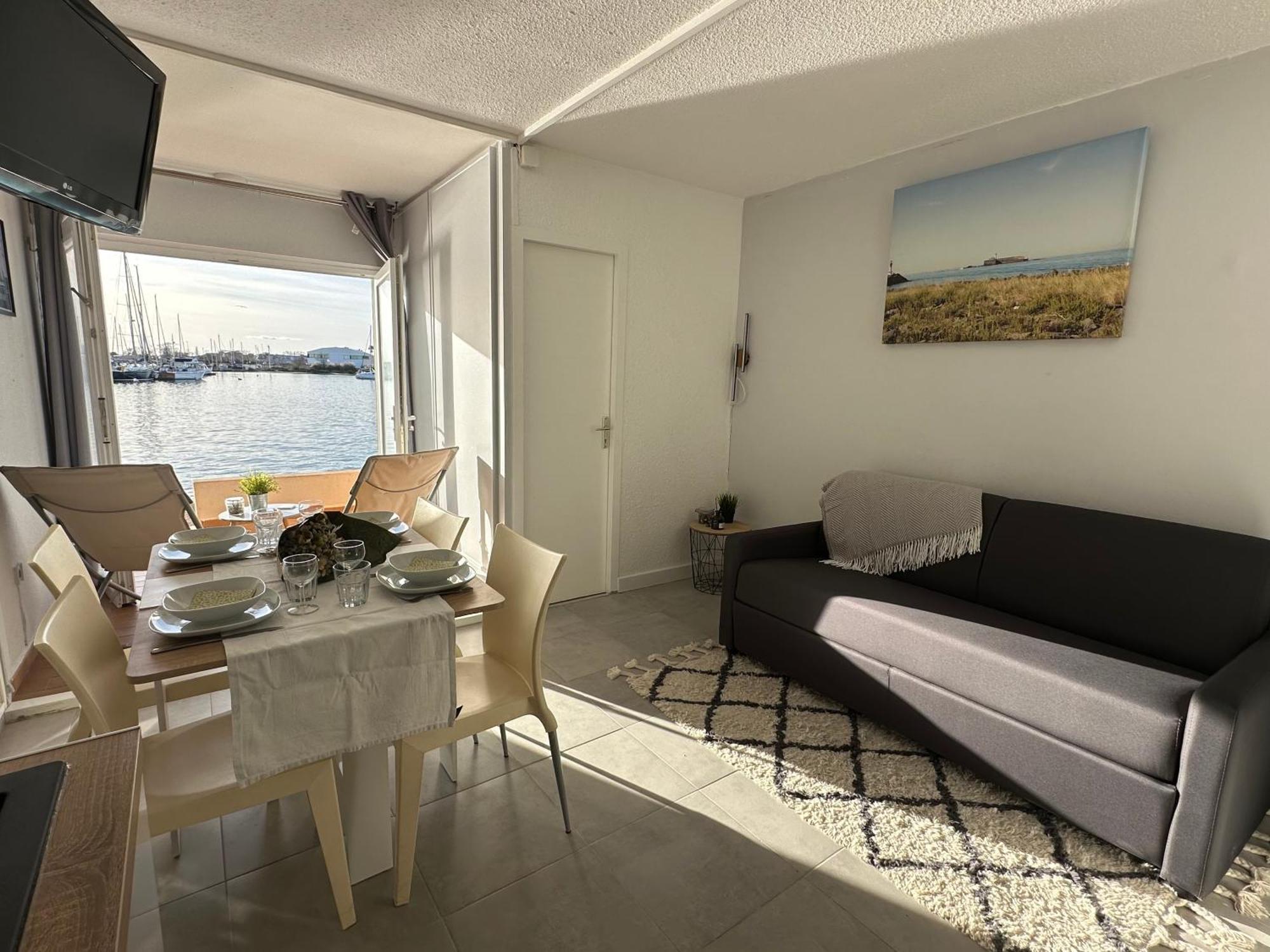 Studio - Les Pieds Dans L'Eau Agreable En Toutes Saisons 4 Couchages - Climatisation - Parking Prive - Piscine Sur Mer - Vue Magnifique Et Rare - Situation Optimum - Les Argonautes - Ile Des Pecheurs - Cap D'Агд Екстер'єр фото